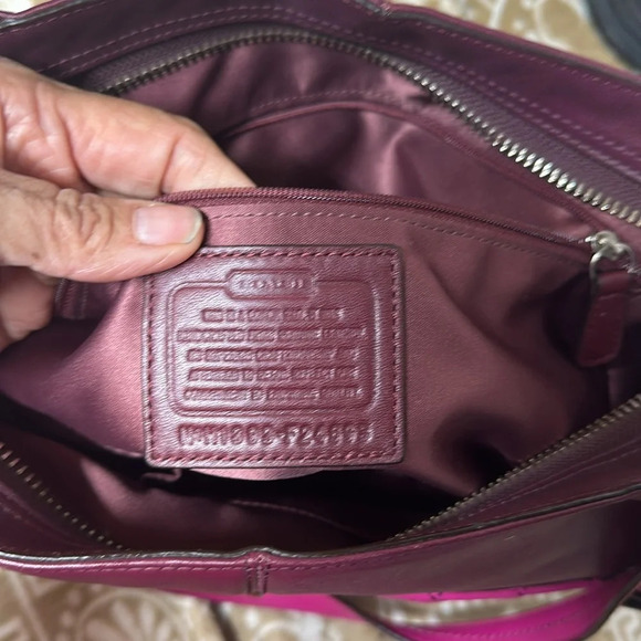 COACH 24693 Park Quilted Color Block CARRIE Leather Pink Blue Suede Purse - Picture 12 of 12